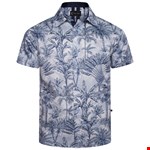 KAM Summer Print S/S Shirt - blue
